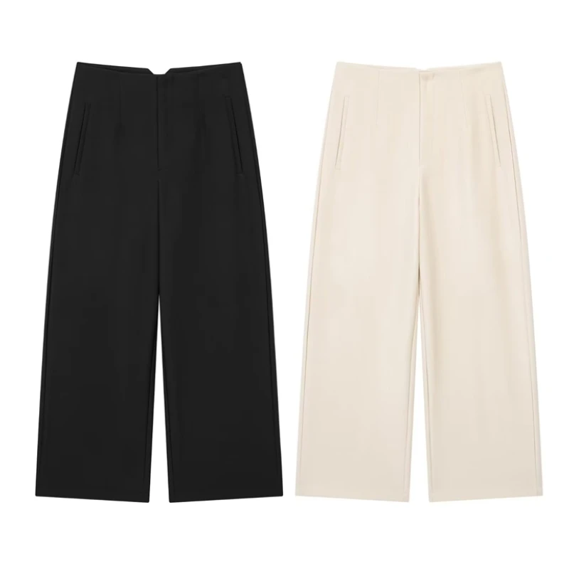 

Женские летние новые повседневные Прямые свободные брюки с широкими штанинами, модные Универсальные брюки с высокой талией