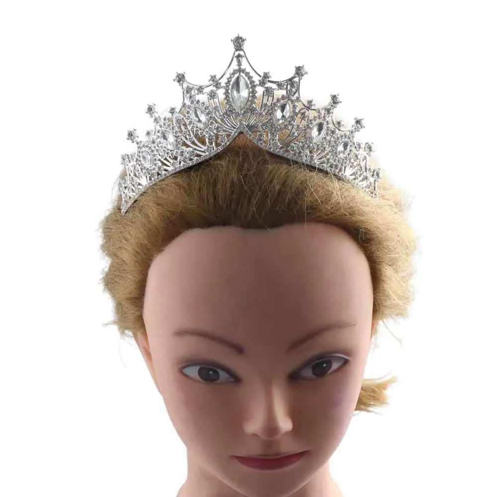 Повязка на голову с короной и стразами темпераментная повязка цирконием для