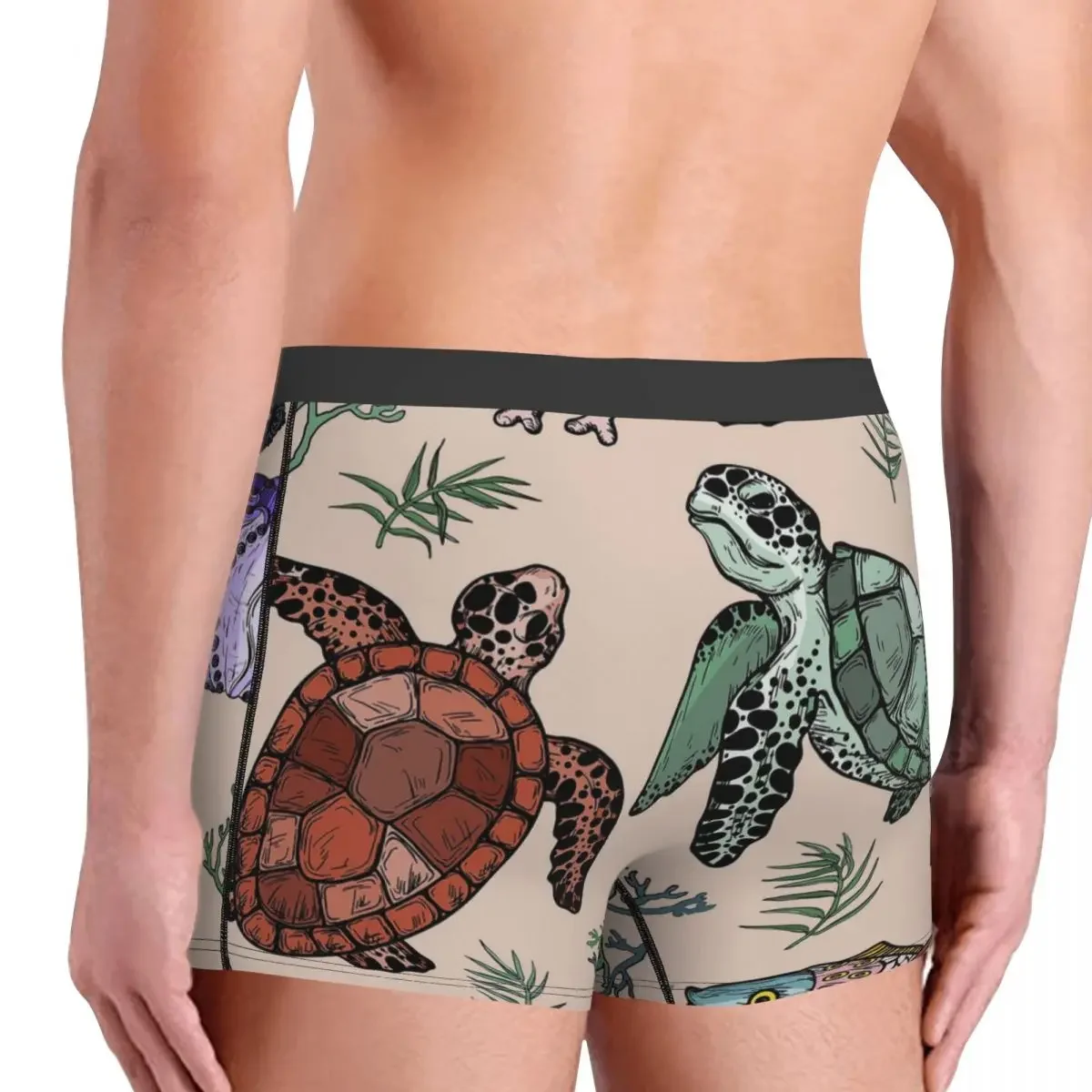 Трусы с животными моря умные мягкие свободные и счастливые черепахи