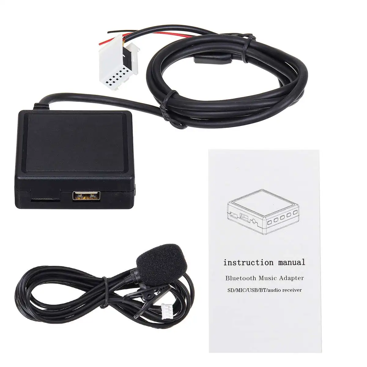 Bluetooth Aux-приемник с USB-микрофоном Aux-адаптер Hands-free для Peugeot 207 307 407 308 Citroen C2 C3 RD4