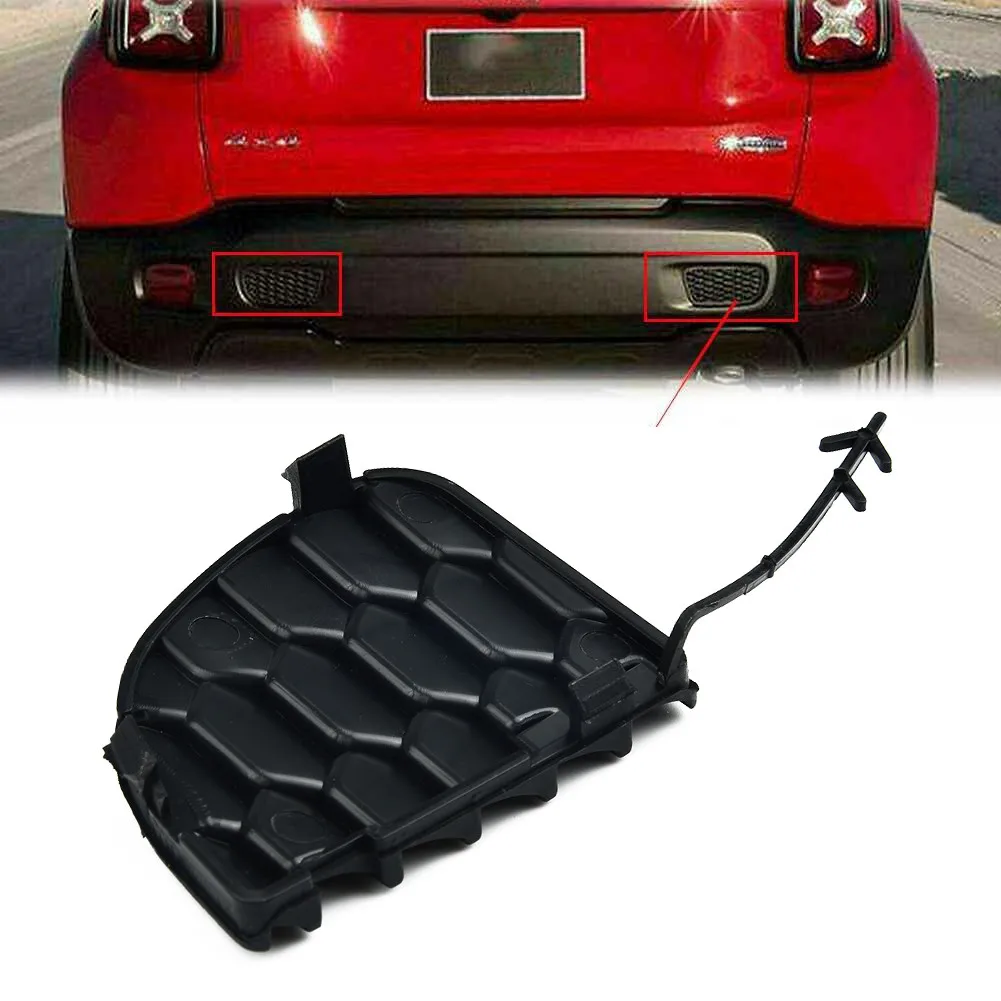 

1pcs Car Bumper Towing Hook Cover 5VW91LXHAA Plastic Rear Bumper Trailer Hitch Cover For Jeep Renegade 2015-2019 Car Accessories