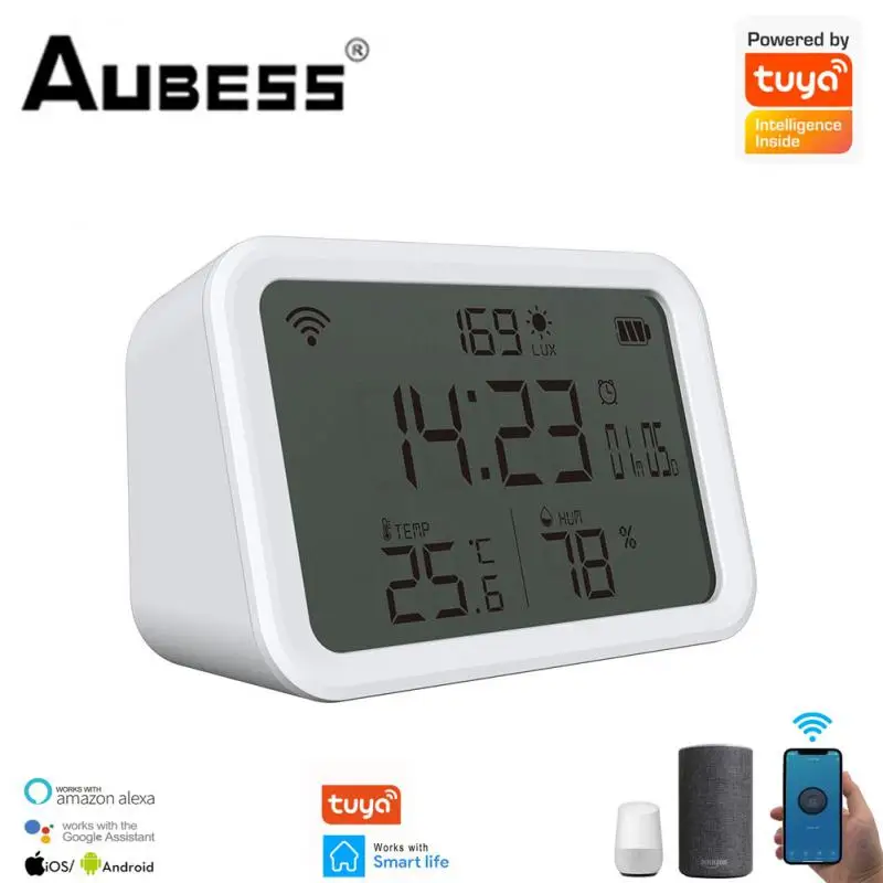 

Wireless Hygrometer Thermometer Works With Alexa Google Wizard Lcd Screen Indoor Hygrometer Battery Display Digital Thermometer