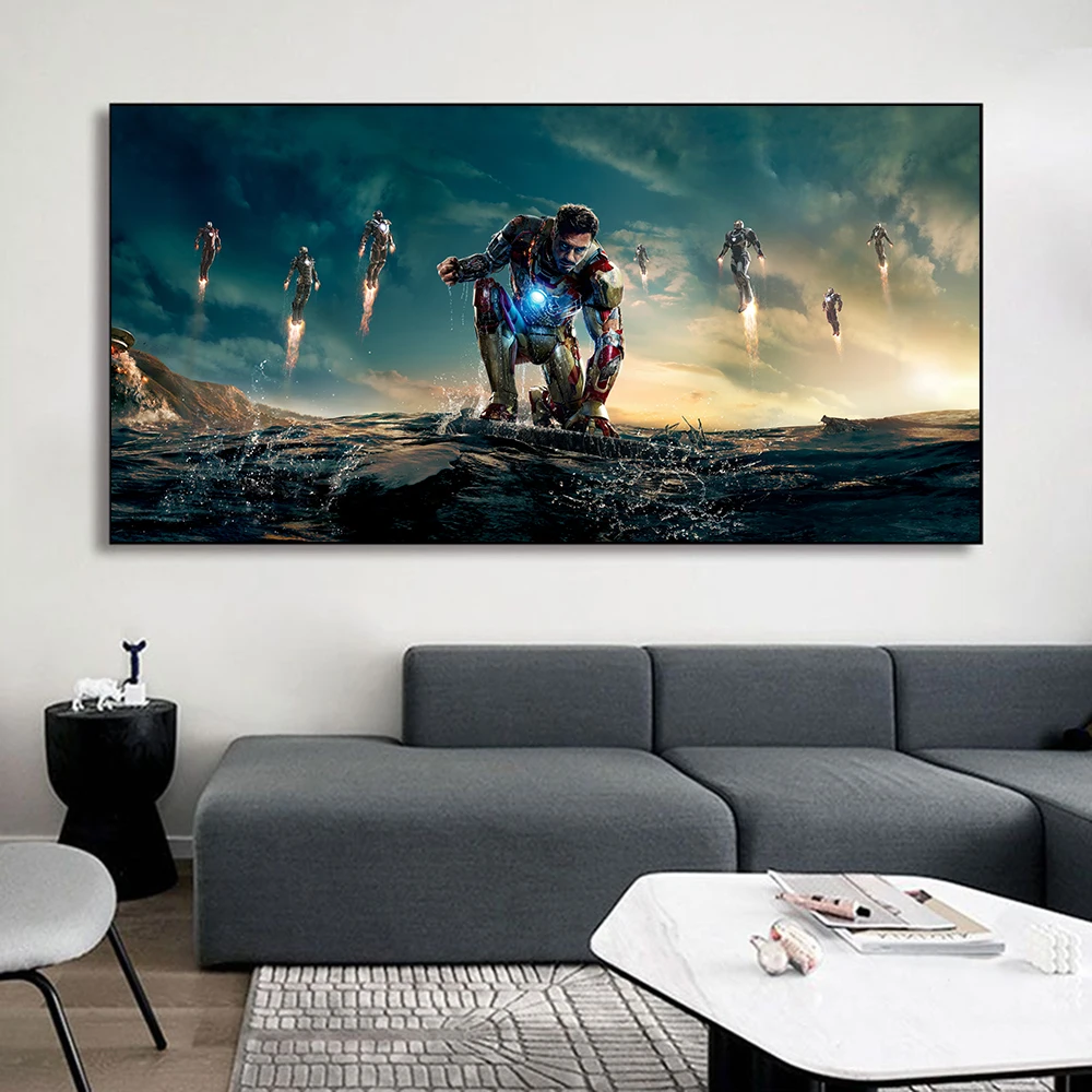 

Настенный художественный плакат из фильма Marvel Железный человек, современная домашняя Картина на холсте Мстители Дисней, принты супергерое...