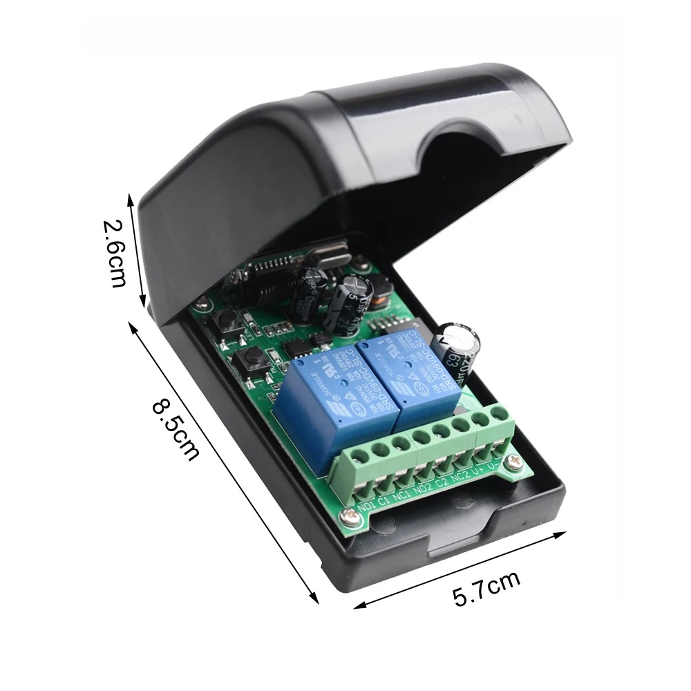 Фото Универсальный DC12V-48V 433Mhz 2CH Многофункциональный модуль приемника RF Беспроводной пульт дистанционного управления Реле Гаражный мотор Свет Diy №2