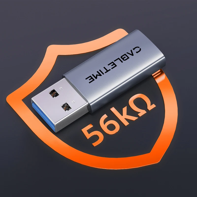 Фото Адаптер CABLETIME USB A 3.2 Gen 2 — USB C, двойной адаптер 10 Гбит/с, 3A, быстрая зарядка, USB A — USB C для ноутбука HUAWEI XIAOMI №5