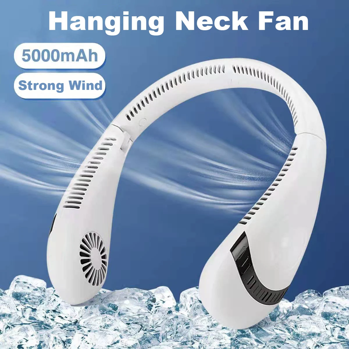 

Xiaomi Portable Neck Fan 5000mAh Foldable USB Rechargeable Bladeless Mute Wearable Neckband Fans Air Cooling Fan for Sports