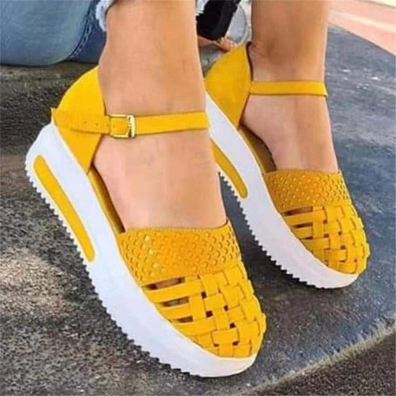

Women's Sandals Summer Thick Sole Solid Color Comfortable Ladies Casual Shoes Wedge Open Toe Sandals Sandalias De Mujer