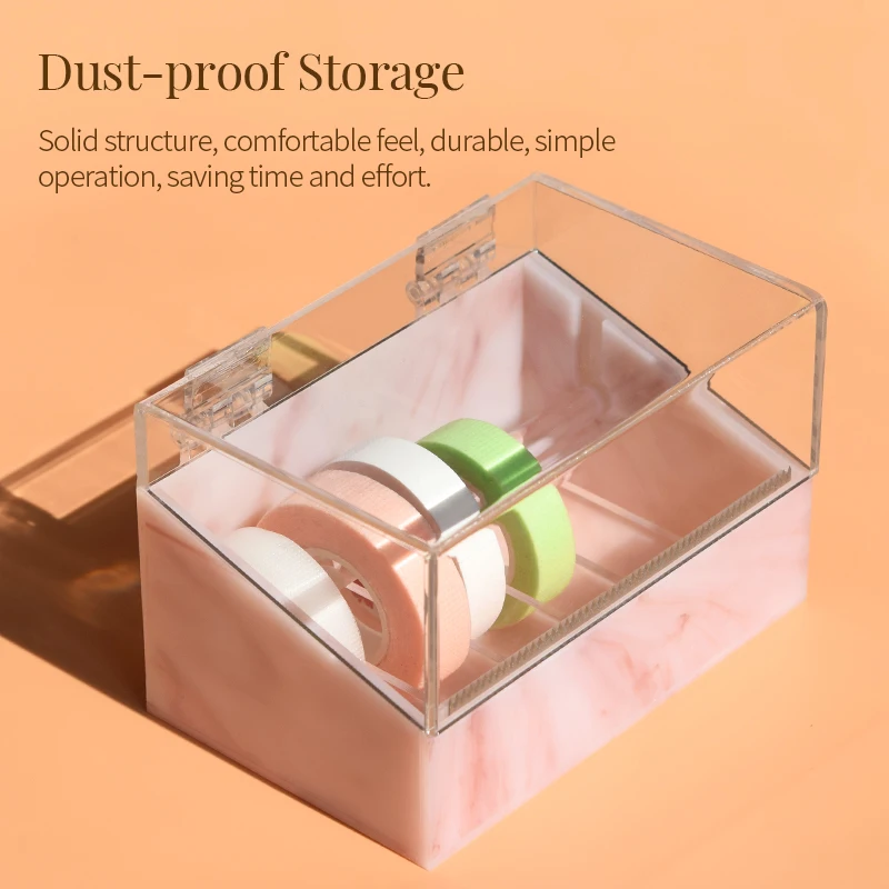 Eyelash Tape Cutter Dust-proof Comfortable  Solid Structure Acrylic material Large Capacity Saving Time And Space