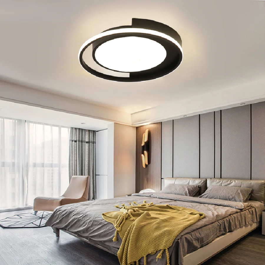

Nordic minimalist modern bedroom lamp creative personality LED ceiling lamp study lamp round warm room lamps