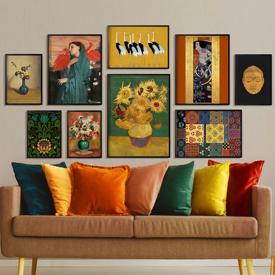 

Watercolor Woman Flower Flamingo Buddha Wall Art Canvas Painting Nordic Posters And Prints Abstract Wall Pictures Living Room