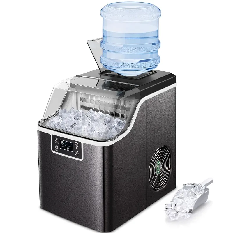 

Kndko Ice Makers Countertop, 2,000 pcs/45 lbs/Day,2 Way Filling,Self-Cleaning,6 Gears Ice Size Control,24H Timer