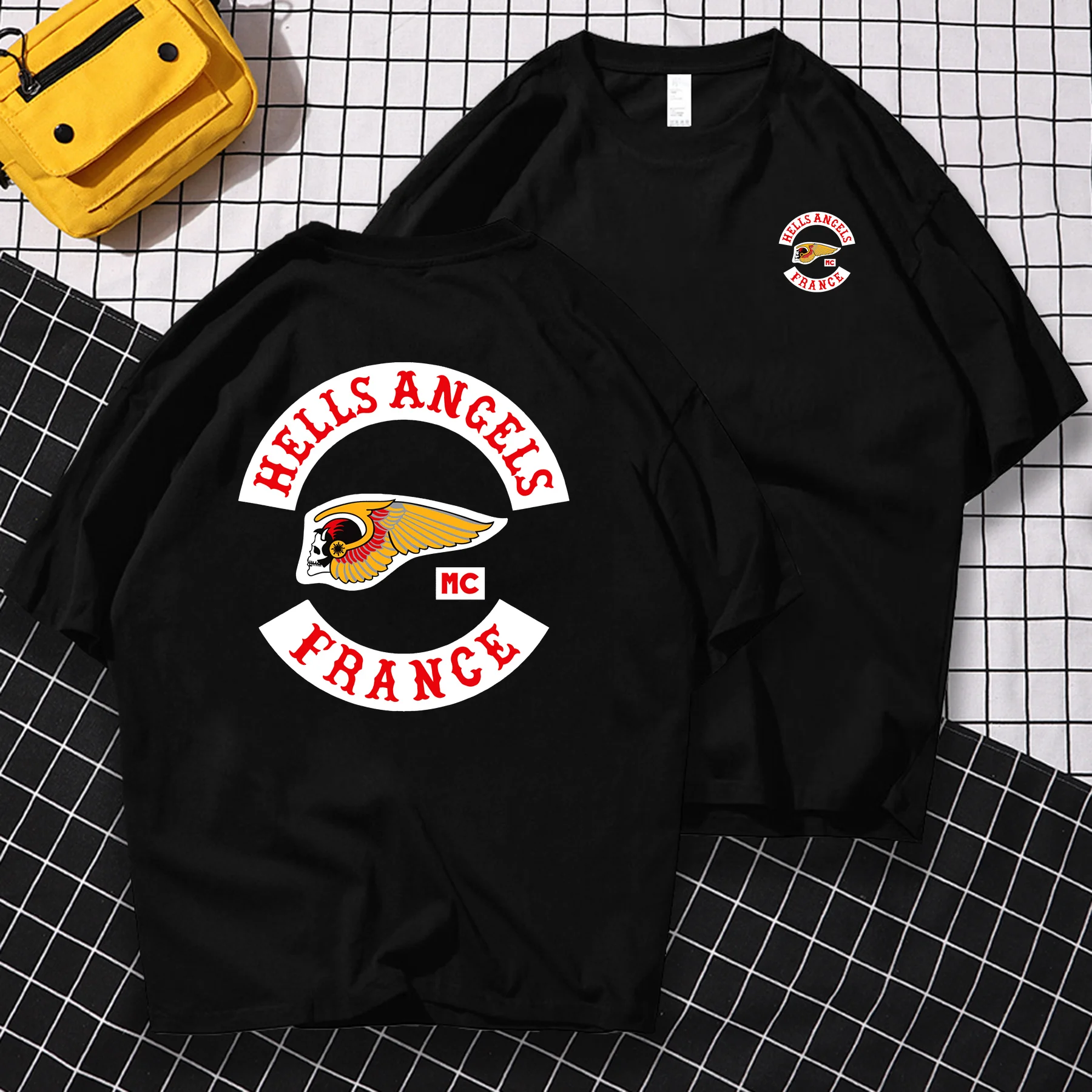 Футболка мужская оверсайз из чистого хлопка рубашка с рисунком ангелов и