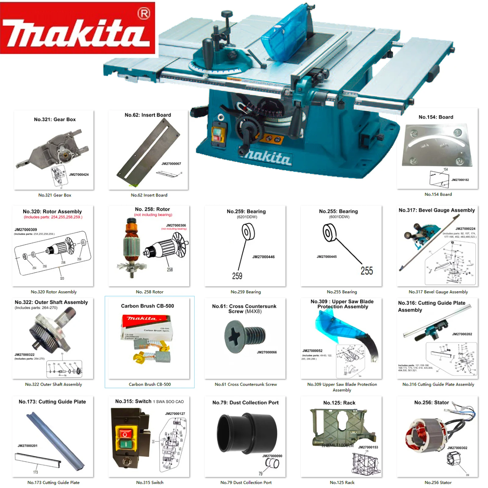 Запчасти Makita вставная доска ротора коробка передач направляющая для резки