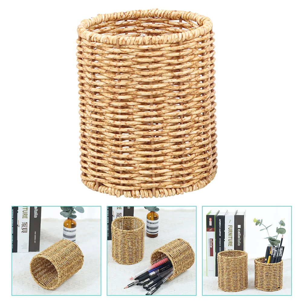 

Cylindrical Pen Pot Gel Pen Stationery Ball Pen Container for Office Home