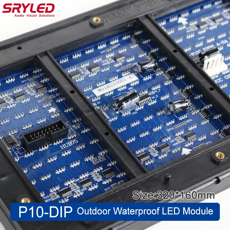Светодиодная матричная панель для улицы P10-DIP 320 × 160 мм RGB DIP-570 HD ТВ-экран Pantalla Led