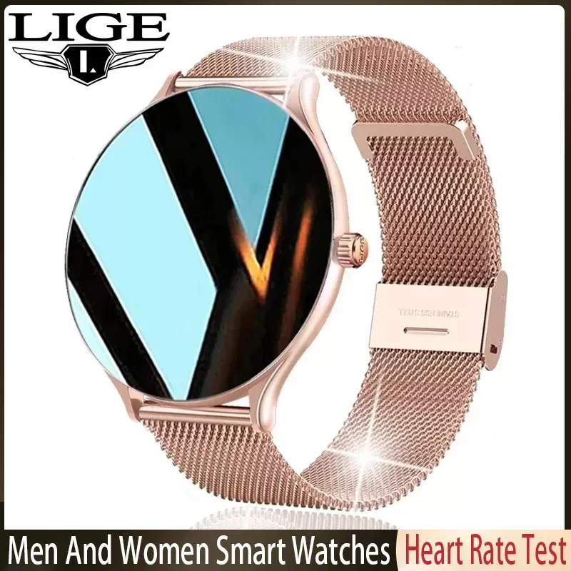 

LIGE Women Smart Watch Full Circle Touch Screen Luxury Women Watches Heart Rate Sleep Monitoring New Men Ladies Smartwatch+gifts