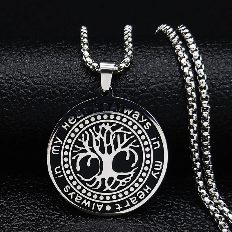

2022 Fashion Seven-Pointed Star Witchcraft Stainless Steel Necklaces Women Statement Necklace Jewelry cadenas mujer N19363S07
