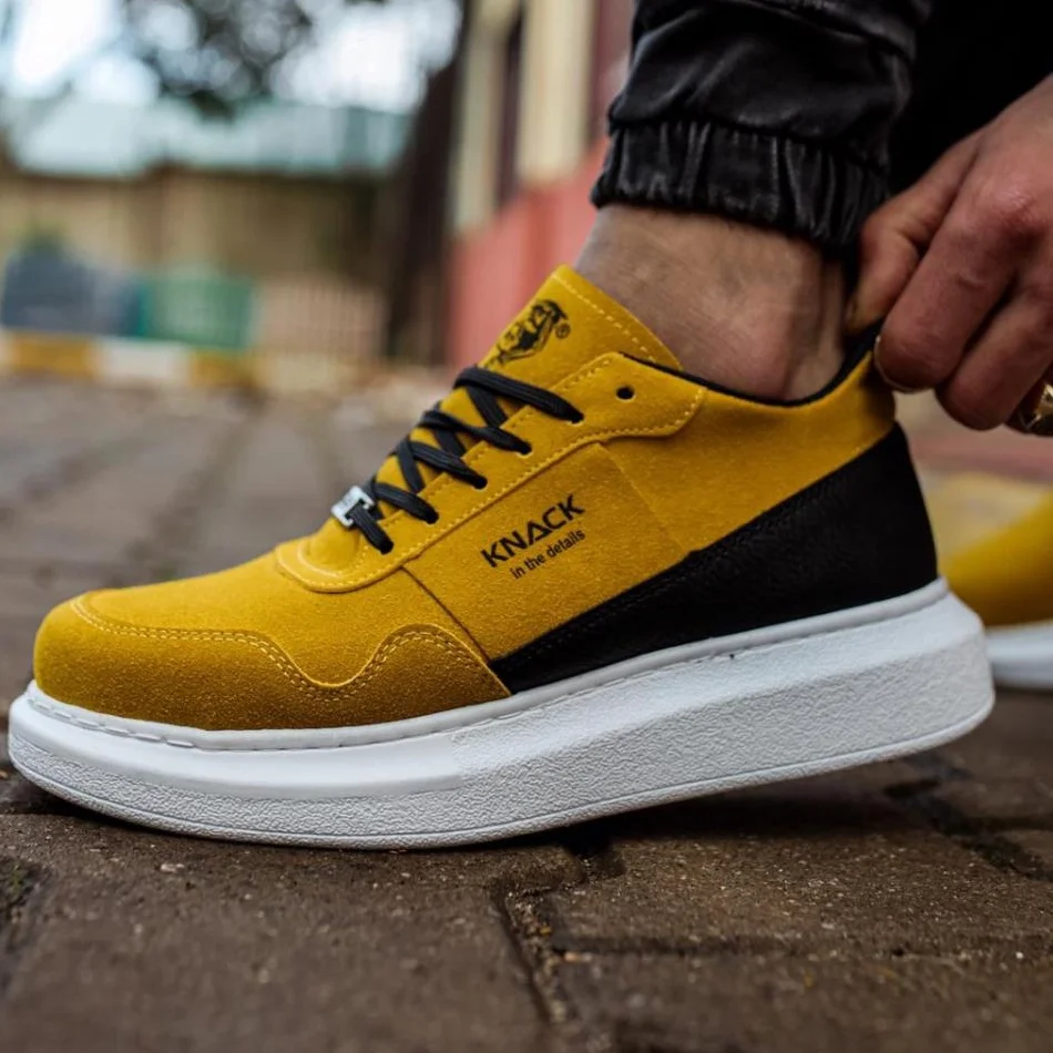 

Knack High Sole Daily Suede Men Shoes 040 Yellow Street Fashion New Season New Creation Spring Summer Cool Comfortable