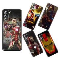 marvel iron man character for samsung galaxy s22 s21 s20 s10 s10e s9 s8 s7 pro ultra plus fe lite black silicone soft phone case