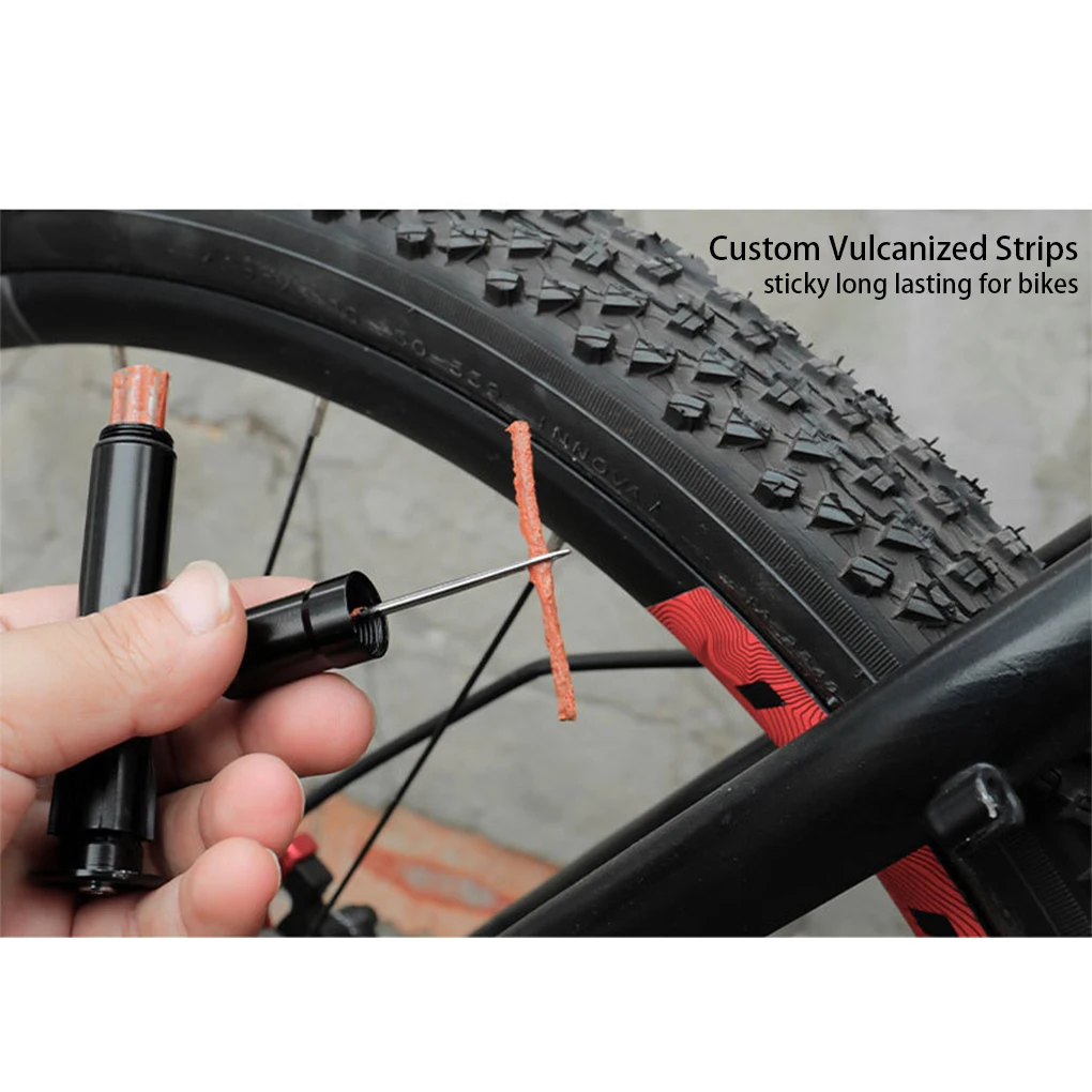 

Bicycles Tubeless Tire Repair Tool Kit Manual Needling Bike Tyre Puncture Outdoor Cycling Maintenance with Stripes