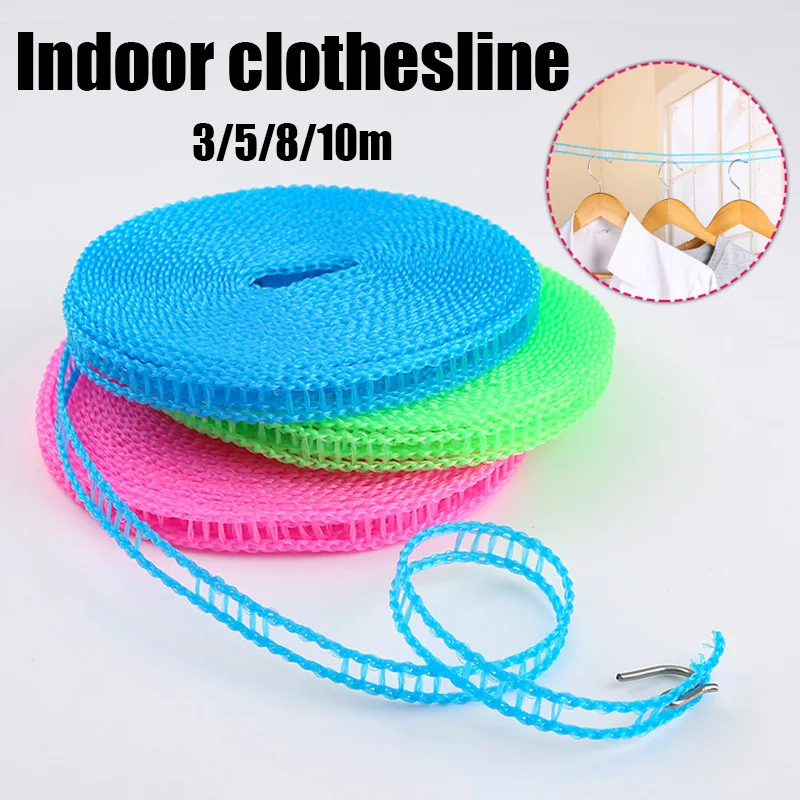 

Indoor/Outdoor Quilt Airing Rope Windproof Clothesline Non-Slip Travel Clother Rope Travel Household Portable Random Color
