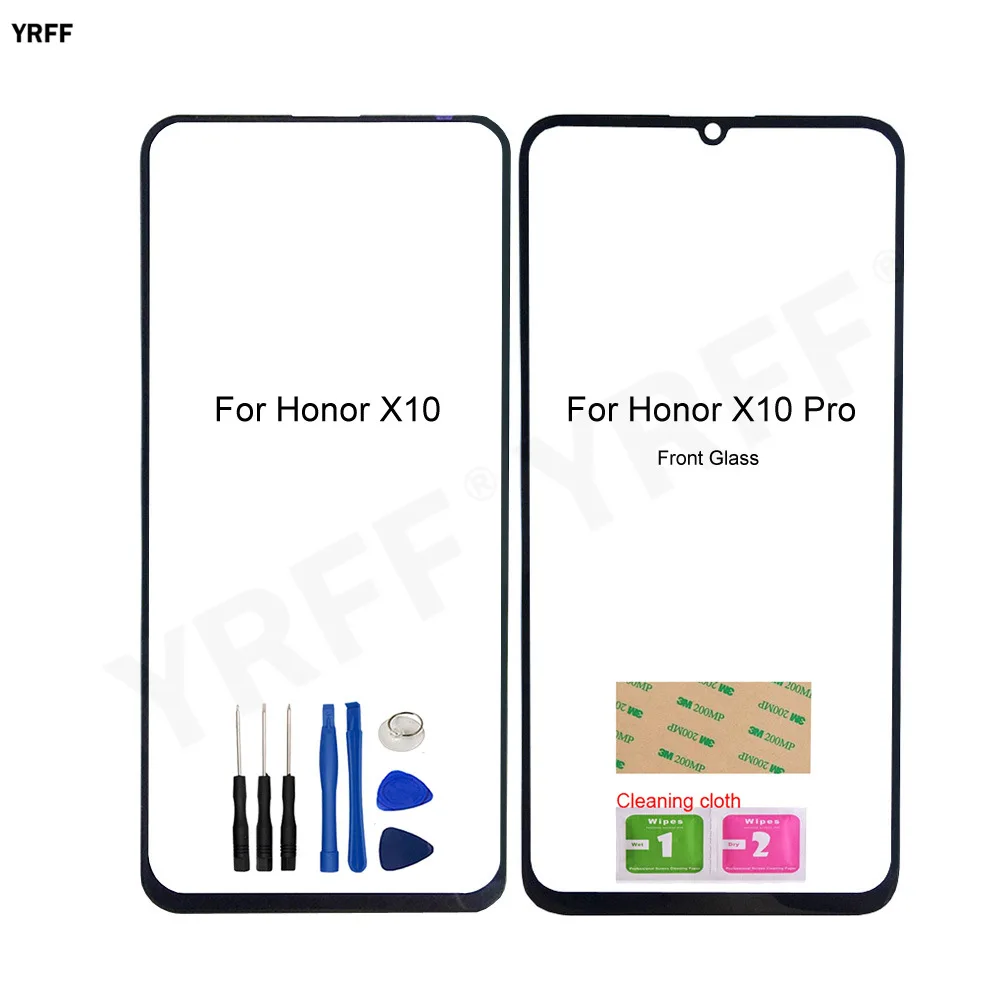 mobile touch screen panel for huawei honor x10 pro front outer glass panel no touch screen digitizer phone repair parts free global shipping