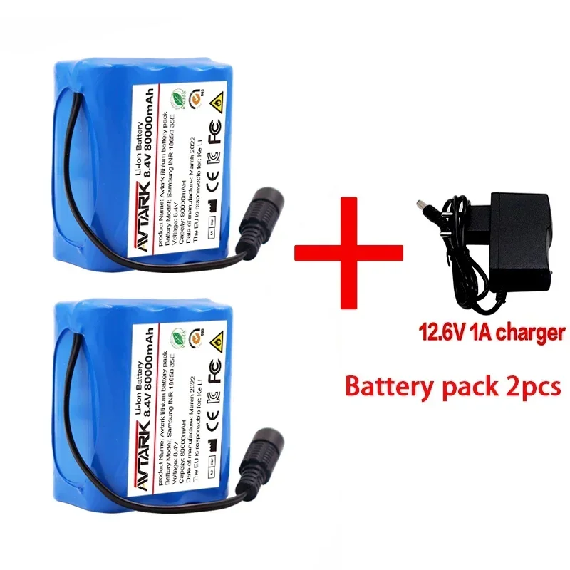 Специальное предложение 8 4 V 80000mAh 18650 аккумулятор 6x18650 литий-ионный
