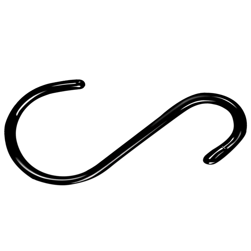 

36 Pack 6 Inch Large Heavy Duty S Hooks For Hanging, Non Slip Rubber Coated S Hooks,Steel Metal Hooks For Hanging