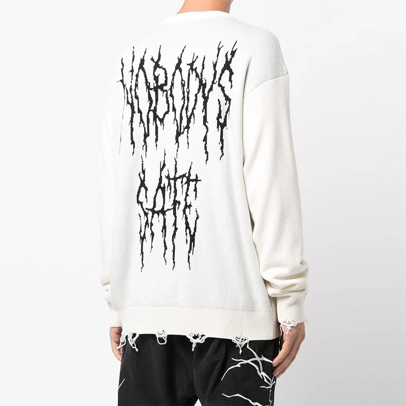 Y2k 2024 New Gothic Punk Autumn/Winter Outdoor Leisure Warm Sweater Jacquard Hip Hop Knitted women's clothes