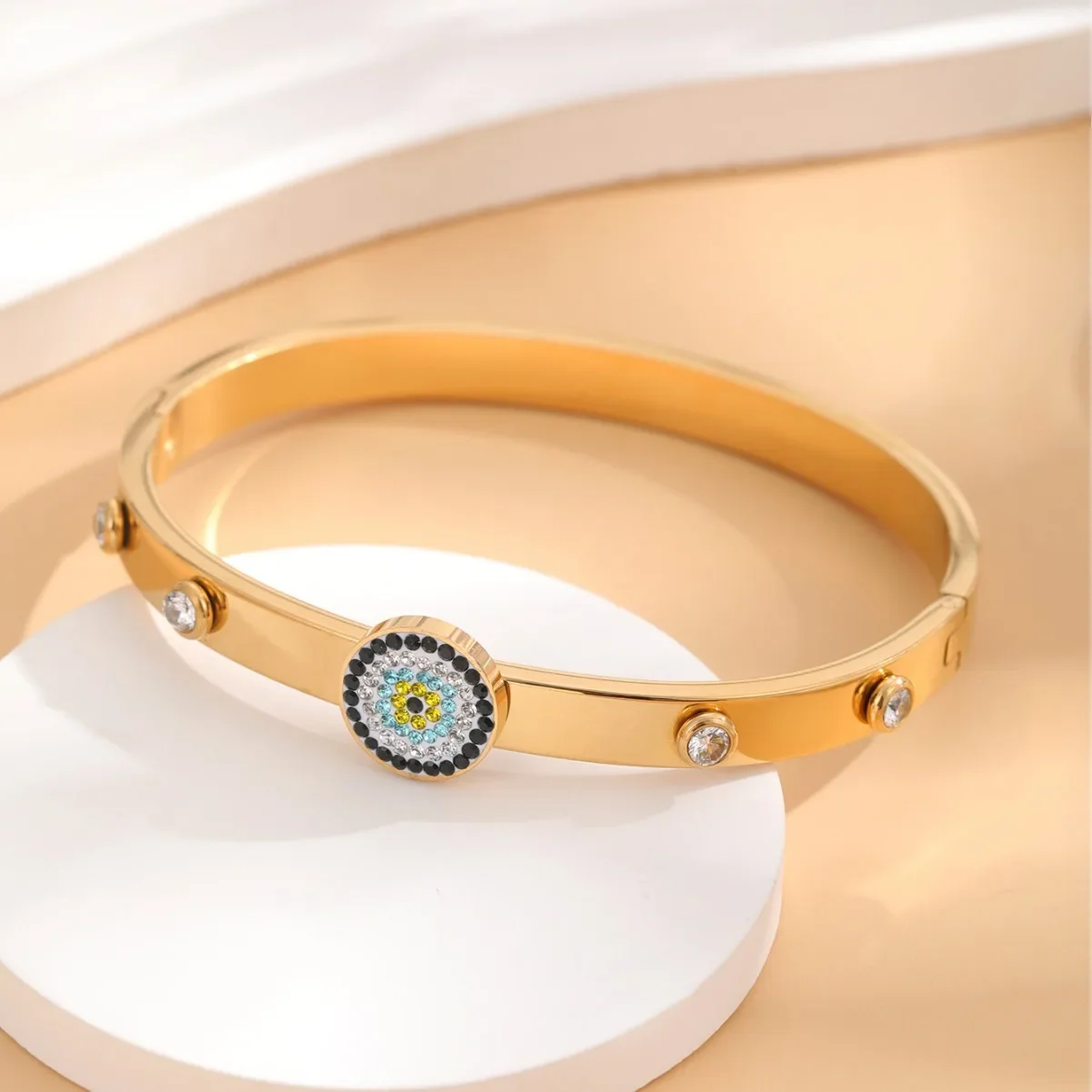 Уникальная красочная дрель скульптура цирконий браслет для глаз элегантные