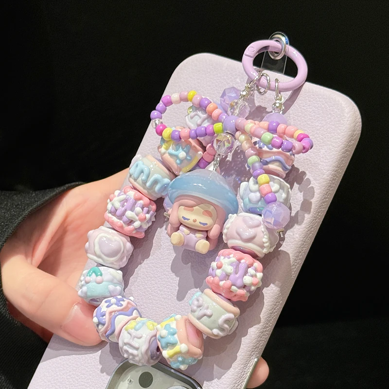 Аутентичные POP BEAN Diy Чака в форме гриба для волос с бисером цепочка телефона