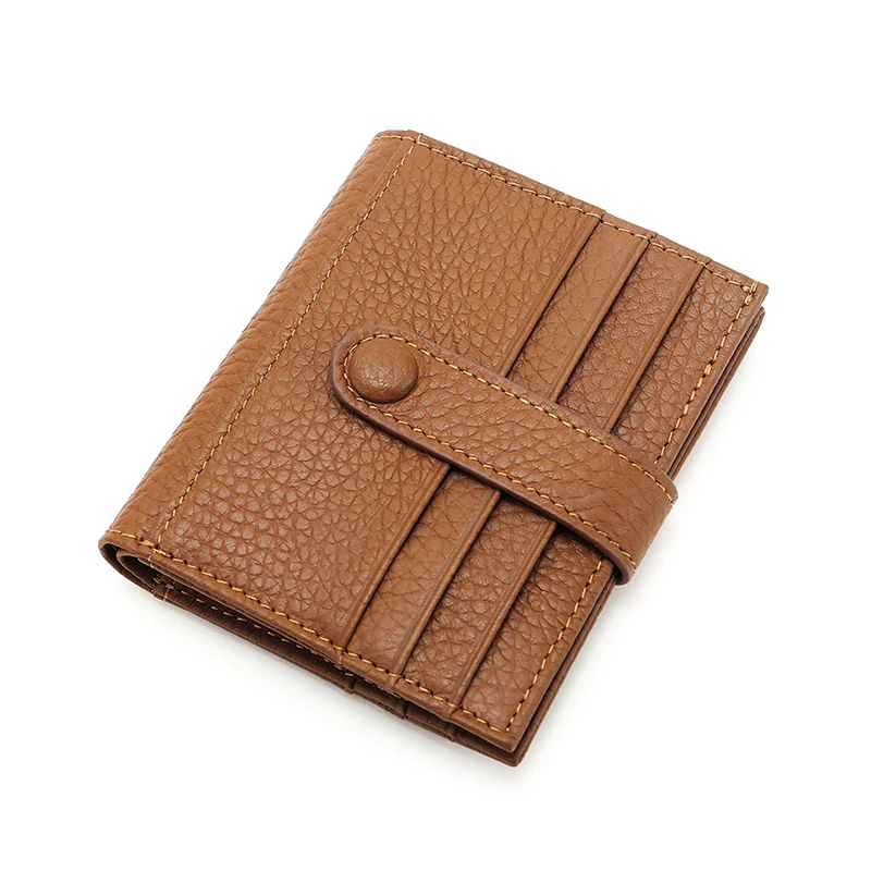 Genuine Leather Wallet for Women Slim Small Designer Bifold Wallet Card Holder Purse Ladies Solid Color Luxury Wallets for Women