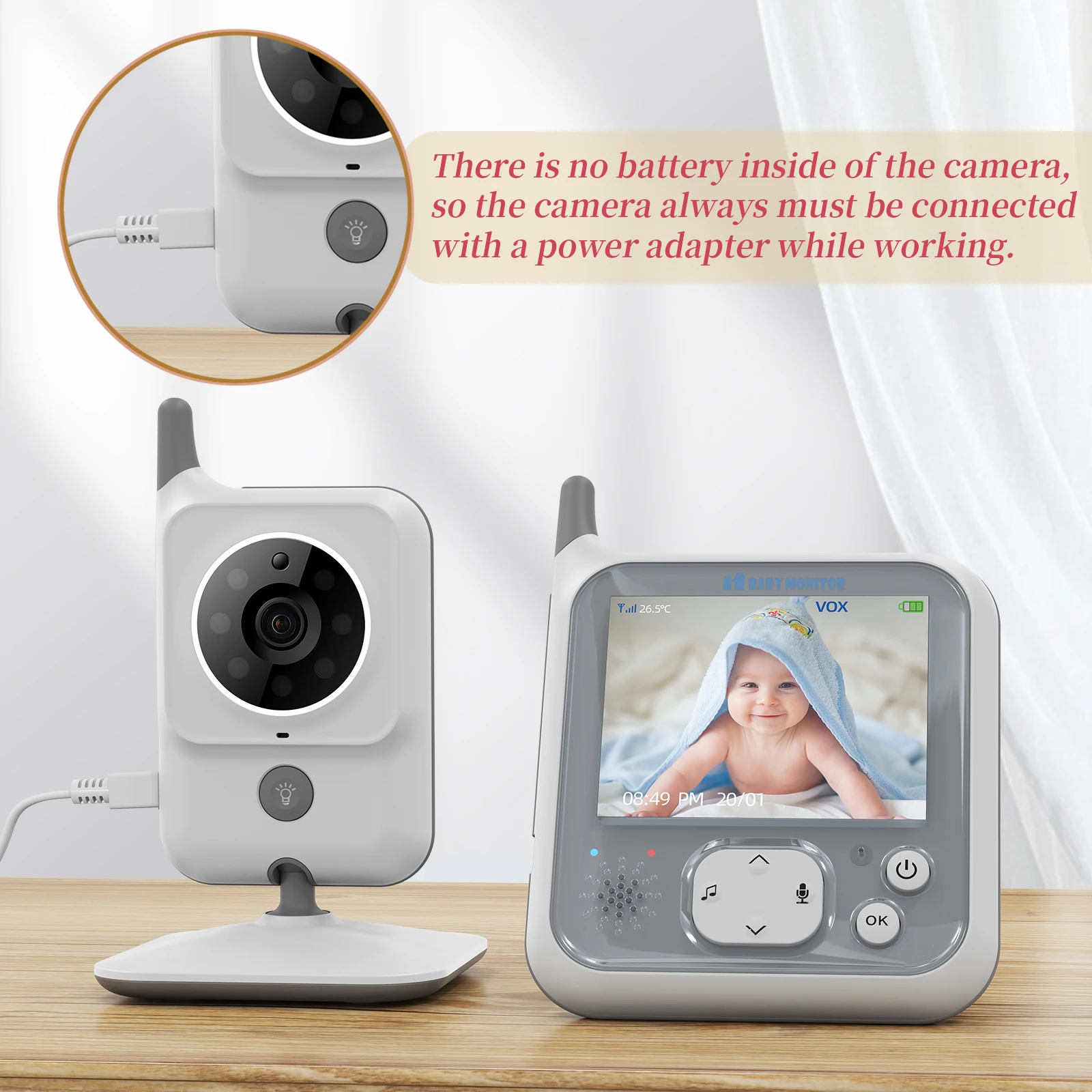 

New 3.2 Inch Wireless Video Color Baby Monitor Night Light Portable Baby Nanny Security Camera IR LED Night Vision Intercom