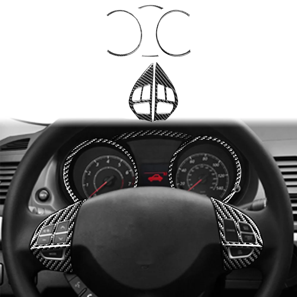 

Настоящее углеродное волокно для MITSUBISHI Lancer Автомобильный спидометр Рулевое колесо Кнопка панели декоративные наклейки автомобильные аксессуары