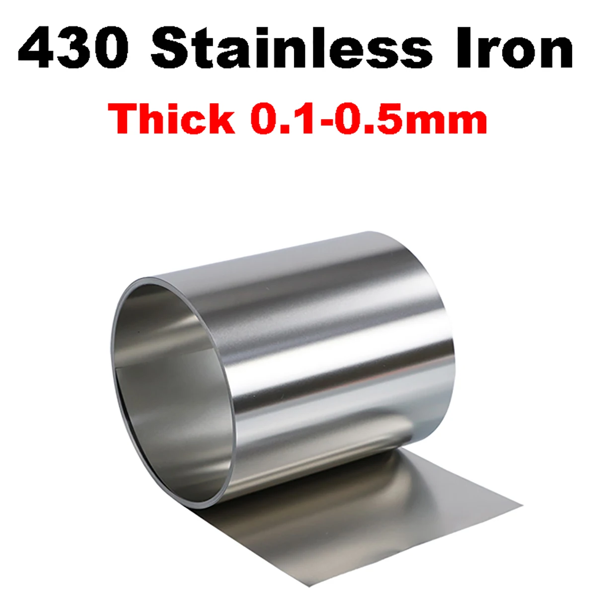 Железная фольга из нержавеющей стали 430, ширина 10/20/50/100/300 мм, тонкие магнитные стальные листы, магнитная железная фольга