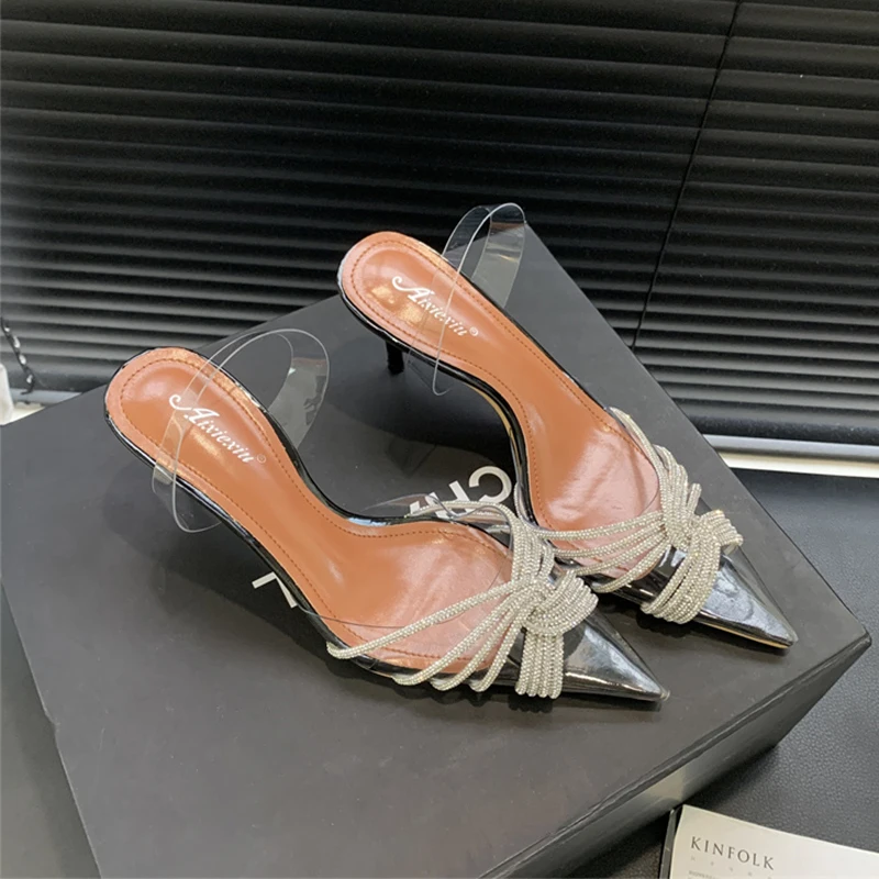 Женские блестящие туфли-лодочки с бантом из натуральной кожи