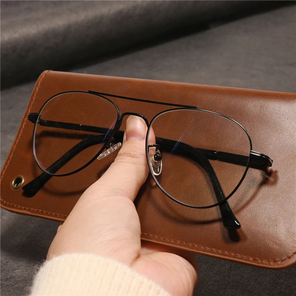 

Cubojue Aviation Men Reading Glasses Women Anti Blue Light Magnify Eyeglasses Frame Male Narrow Spectacles for Prescription