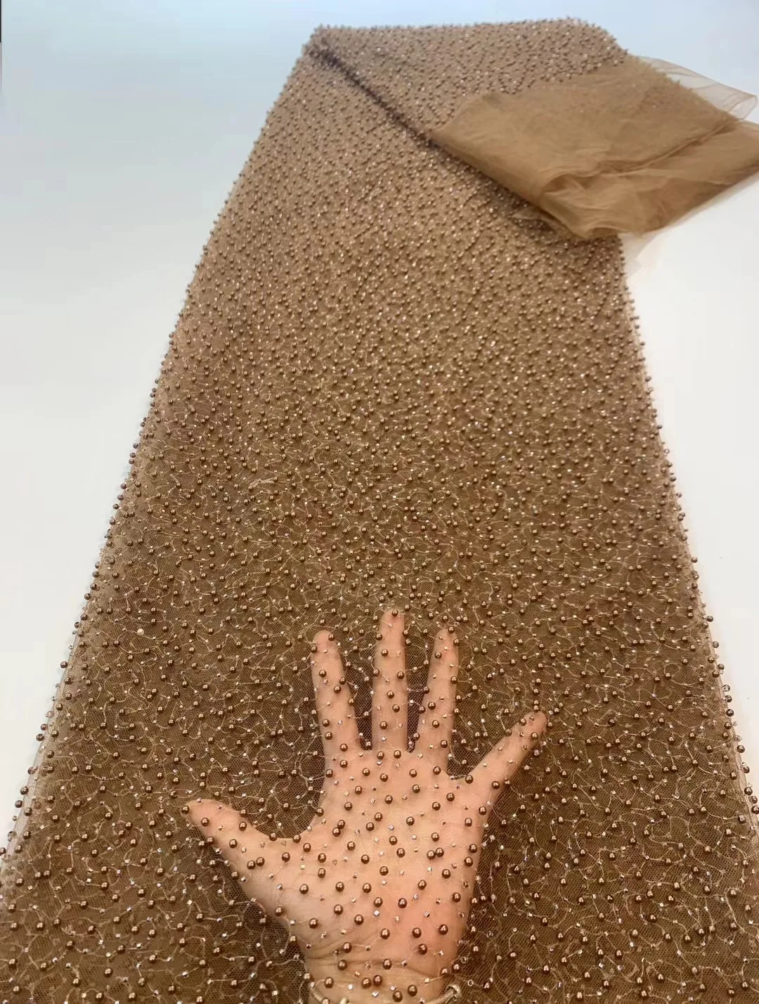 Новые бусины и блестки 2024 тканевое платье для женской вышивки Сетчатое кружево