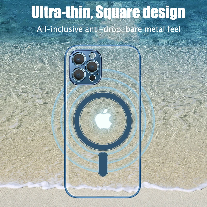 

Original Magsafe Magnetic Wireless Charging Plating Case For iPhone 12 11 Pro Max 12 Mini 13 Back Phone Cover Accessories