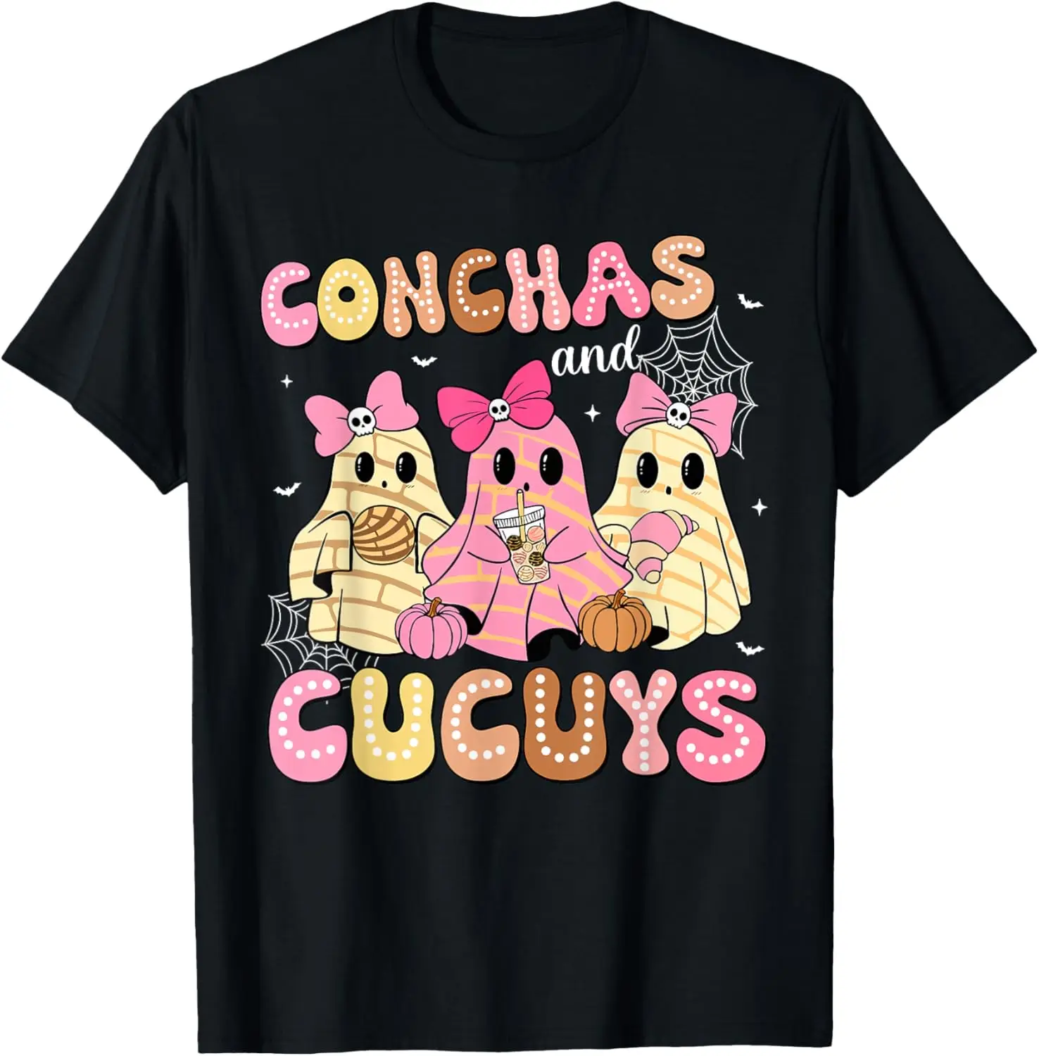 Cute Conchas and Cucuys Ghost Funny Mexican Halloween T-Shirt