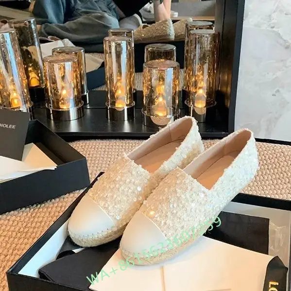 Новинка весна-лето 2024 женские туфли без шнуровки из соломы на толстой подошве