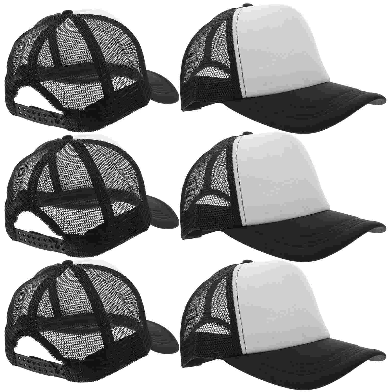 

10 Pcs Sublimated Baseball Cap Sublimation Hats Blank DIY Heat Transfer Black Trucker Colorful Bulk Pvc Man Men