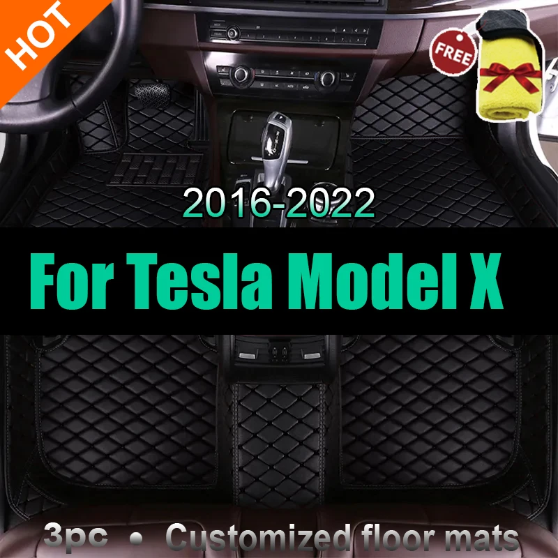 Автомобильные коврики напольные для Tesla Model X 2016 ~ 2022 6 мест защита от грязи