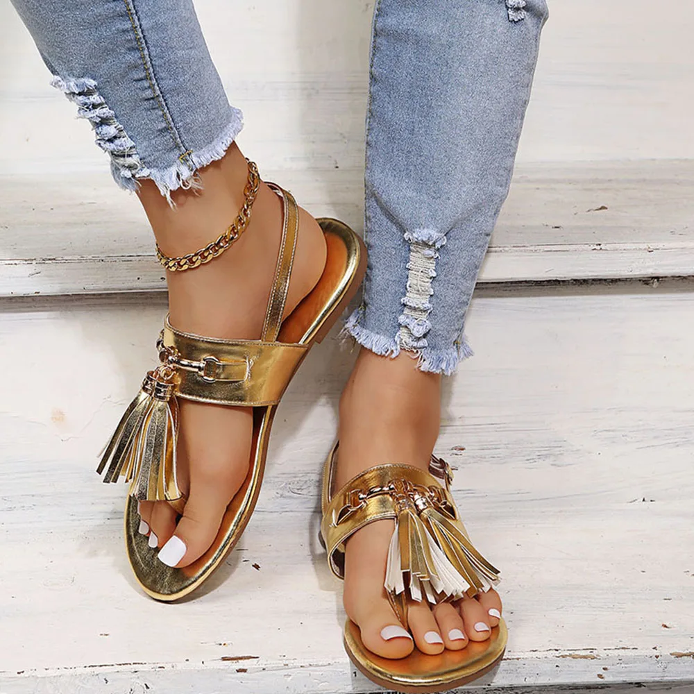 

Women Sandals 2022 Hot Fashion Flow Comb Chain Summer Shoes Women Sandals Clip Toe Women Shoes Sandalia Feminina