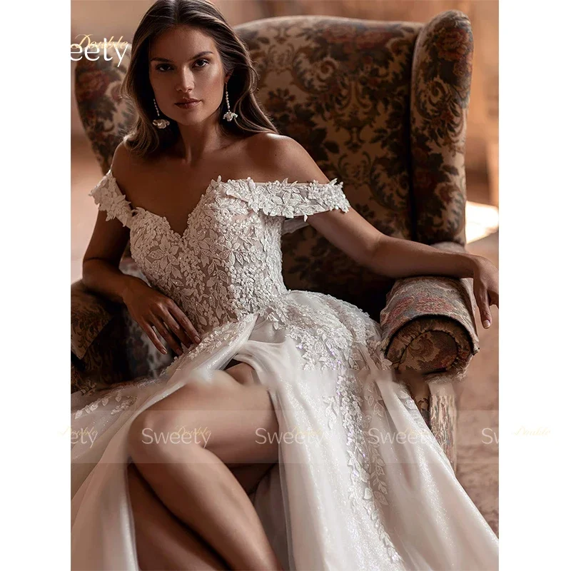 Женское свадебное платье It's yiiya белое кружевное из органзы с вышивкой и вырезом