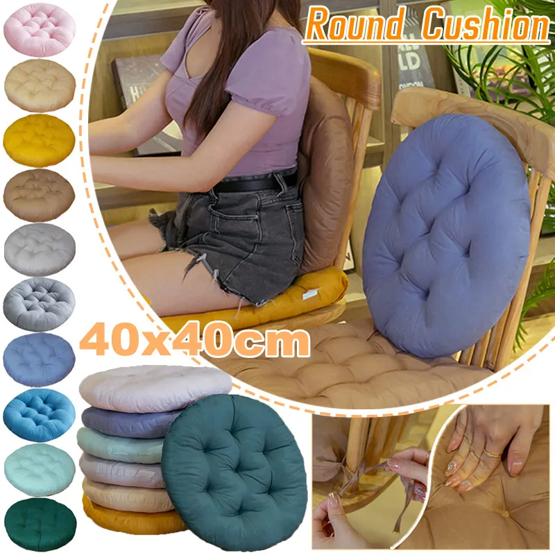 

Round Seat Cushion Solid Color Indoor Outdoor Thick Chair Pad Tatami Floor Pillow Covers for Living Room Home Office Decoration