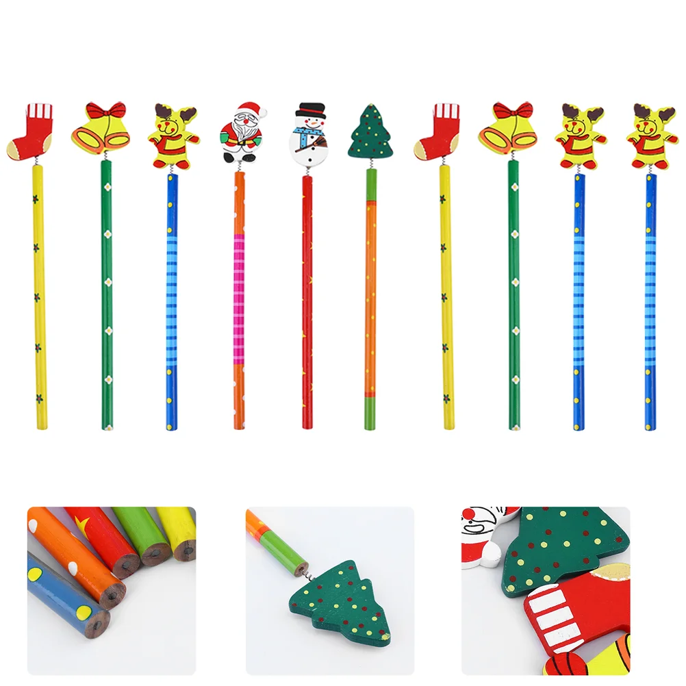 

Christmas Kids Woodenportable Children Stationery Cartoon Party Writing School Students Kit Funnyaccessory Favor