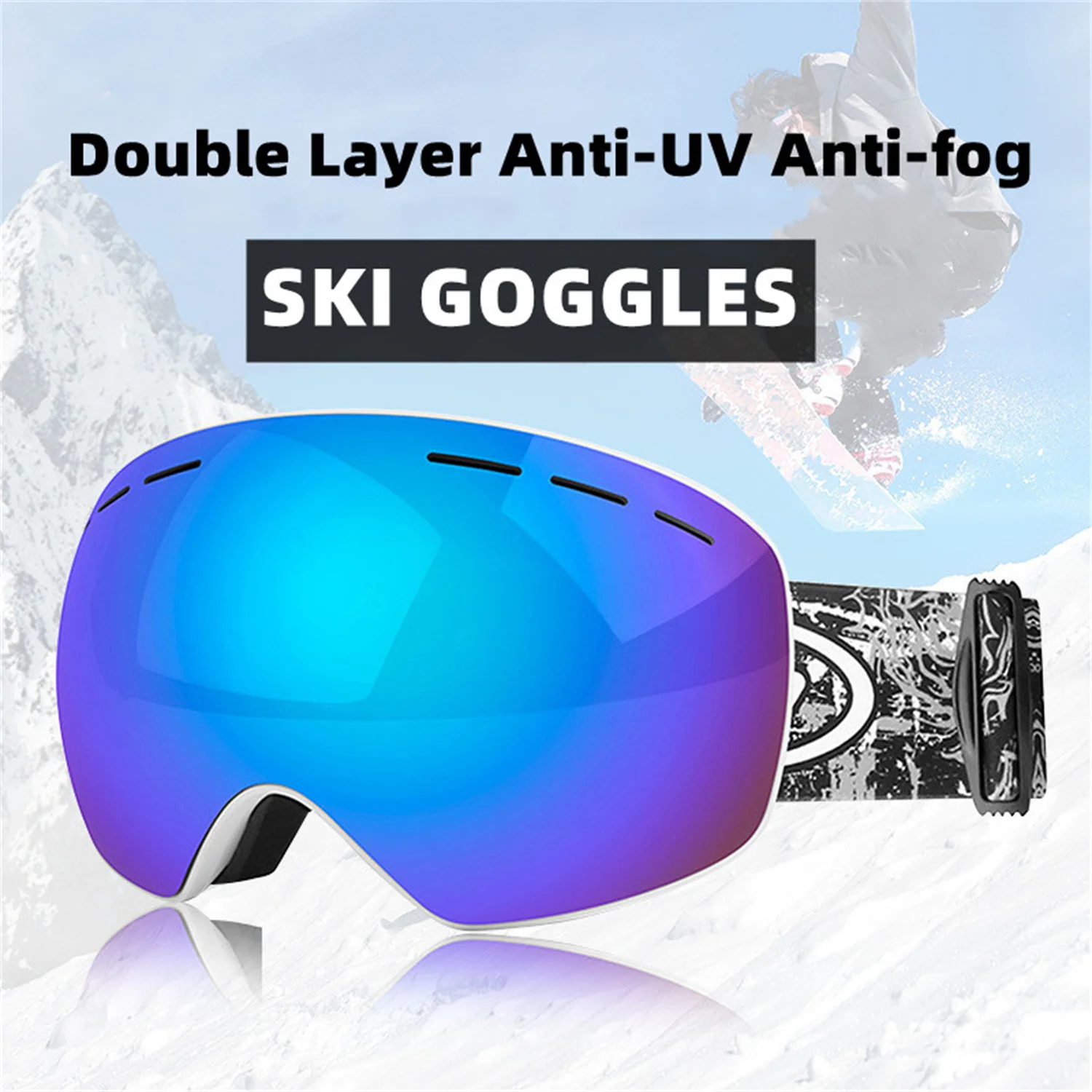 

Очки Лыжные двухслойные с защитой от УФ-лучей и запотевания