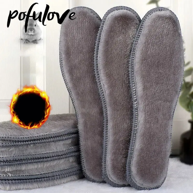 Warm Insole Plush Thick Cotton Insole Sweat Absorption Deodorization Cold Proof 10mm Winter Solid Color Insole Women Wholesale