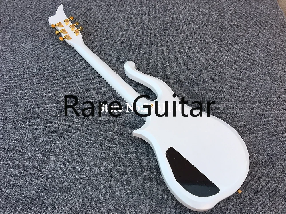 

Rhxflame Custom Prince Cloud Pearl White Guitar Alder Body, Maple Neck, Gold & Symbol Inlay, Wrap Around Tailpiece,